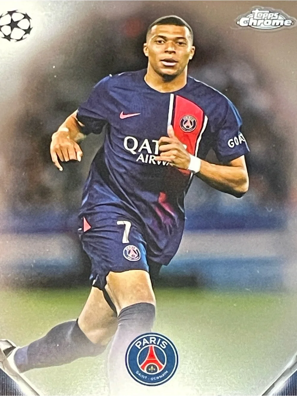 2023-24 Topps Chrome UEFA Club Competitions - Kylian Mbappe #21 - Picture 5 of 8
